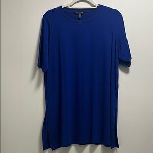 Eileen Fisher Petite Deep Blue Short Sleeve Tee